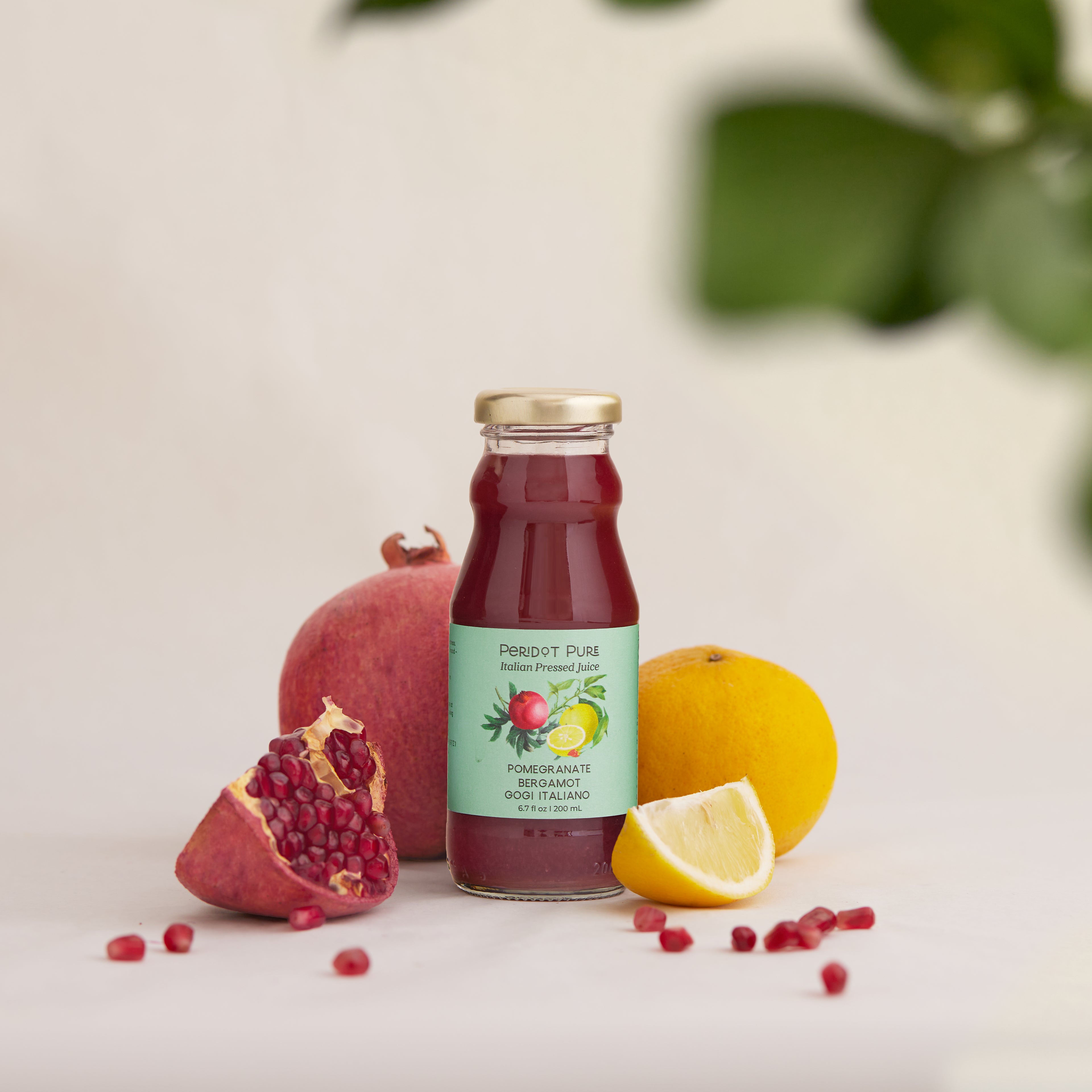 Peridot Pure Pomegranate Bergamot Goji Berry Italian Pressed Juice 6.7 fl oz